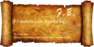 Frankovics Beatrix névjegykártya