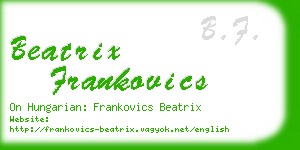 beatrix frankovics business card